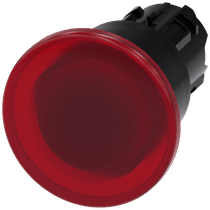 Frontal Botão Iluminado Redondo Vermelho 22mm 3SU10011BA200AA0 Siemens