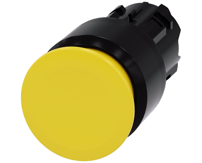 Frontal Botão Redondo Amarelo 22mm 3SU10001AA300AA0 Siemens - Dimensional