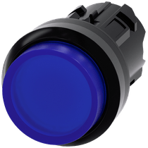 Frontal Botão Iluminado Redondo Azul 22mm Pulso/Soco 3SU10010BB500AA0 Siemens