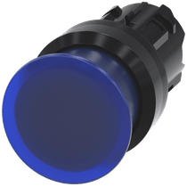 Frontal Botão Iluminado Redondo Azul 22mm Pulso/Soco 3SU10011AD500AA0 Siemens