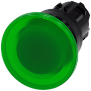 Frontal Botão Iluminado Redondo Verde 22mm Pulso/Soco 3SU10011BD400AA0 Siemens