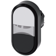 Frontal Botão Iluminado Redondo Branco e Preto 22mm Pulso/Soco 3SU10013AB610AA0 Siemens