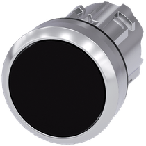 Frontal Botão Redondo Preto 22mm 3SU10500AA100AA0 Siemens