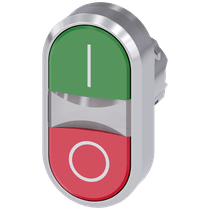 Frontal Botão Redondo Verde e Vermelho 22mm Grav I/0 Pulso/Soco 3SU10503AB420AK0 Siemens