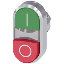 Frontal Botão Redondo Verde e Vermelho 22mm Grav I/0 Pulso/Soco 3SU10503BB420AK0 Siemens