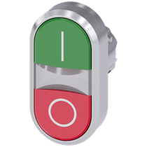 Frontal Botão Iluminado Redondo Verde e Vermelho 22mm Grav I/0 Pulso/Soco 3SU10513AB420AK0 Siemens