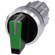 Comutador Iluminado Knob Curto 3 Posições Verde 22mm 45G 3SU10522BM400AA0 Siemens