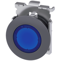 Frontal Botão Iluminado Redondo Azul 30mm Pulso/Soco 3SU10610JB500AA0 Siemens
