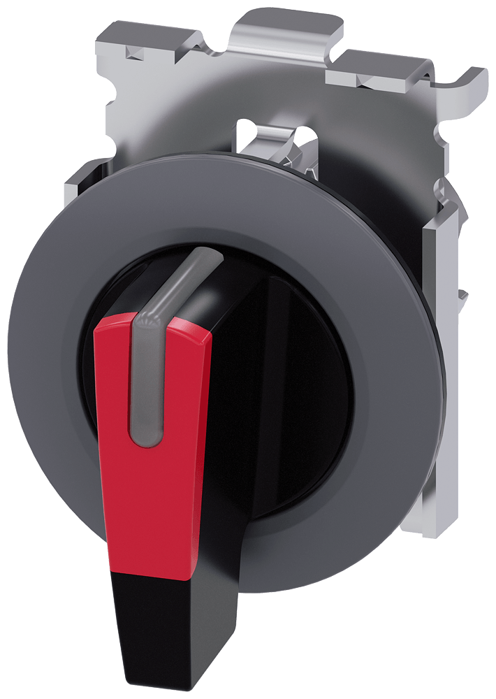 Comutador Iluminado Knob Longo 3 Posições Vermelho 30mm 45G ...