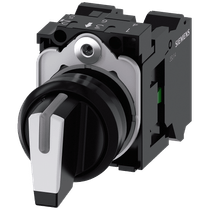 Comutador Iluminado Knob Curto 3 Posições Branco 22mm 45G 3SU11002BM603NA0 Siemens