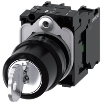 Comutador Seletora Chave Ronis 3 Posições Preta 22MM 500VCA I+O+Ii Sirius Act 3Su11004Bl111NA0 Siemens