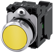 Frontal Botão Redondo Amarelo 22mm Pulso/Soco 3SU11500AB303BA0 Siemens