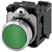 Frontal Botão Redondo Verde 22mm Pulso/Soco 3SU11500AB403BA0 Siemens