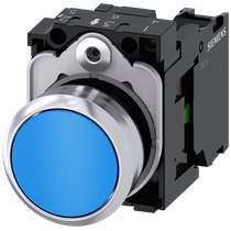 Frontal Botão Redondo Azul 22mm Pulso/Soco 3SU11500AB501BA0 Siemens
