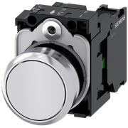 Frontal Botão Redondo Branco 22mm Pulso/Soco 3SU11500AB601BA0 Siemens