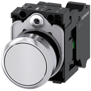 Frontal Botão Redondo Branco 22mm Pulso/Soco 3SU11500AB603BA0 Siemens
