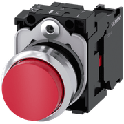Frontal Botão Redondo Vermelho 22mm Pulso/Soco 3SU11500BB201CA0 Siemens