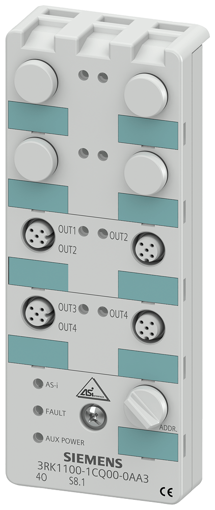 Módulo Compacto 4S Pnp Conexão M12 24Vcc 2-4A As-I K60 3RK11001CQ000AA3 ...