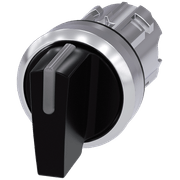 Comutador Iluminado Knob Curto 3 Posições Preto 22mm 45G 3SU10522BP100AA0 Siemens