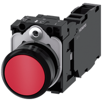 Frontal Botão Redondo Vermelho 22mm Pulso/Soco 3SU11000AB201FA0 Siemens