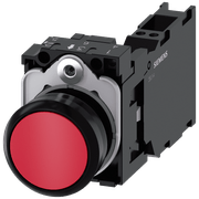 Frontal Botão Redondo Vermelho 22mm Pulso/Soco 3SU11000AB203FA0 Siemens