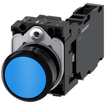 Frontal Botão Redondo Azul 22mm Pulso/Soco 3SU11000AB501FA0 Siemens