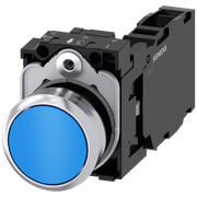 Frontal Botão Redondo Azul 22mm Pulso/Soco 3SU11500AB501FA0 Siemens
