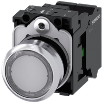 Frontal Botão Iluminado Redondo Incolor 22mm Pulso/Soco 3SU11520AB703BA0 Siemens