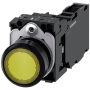 Frontal Botão Iluminado Redondo Amarelo 22mm Pulso/Soco 3SU11020AB301FA0 Siemens