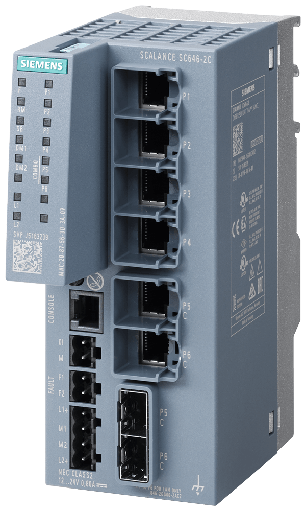 Switch Nat/Napt 6P Rj45+Fo 6GK56462GS002AC2 Siemens - Dimensional