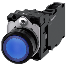 Frontal Botão Iluminado Redondo Azul 22mm Pulso/Soco 3SU11020AB501FA0 Siemens