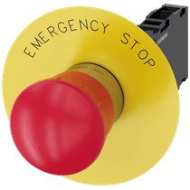 Frontal Botão Cog Vermelho 22mm Grav Emergência 3SU11501HB201FG0 Siemens