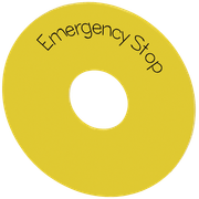 Etiqueta Termoplástico Emergencia Redondo 75X22,5mm Amarelo 3SU19000BB310DA0 Siemens