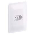 Tomada Predial 1 Módulo Bco 2 Polos Terra 20 A 250 V c/ Placa