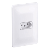 Tomada Predial 1 Módulo Branca 2 Polos + Terra 20 A 250 V Com Placa 4x2" Branca Zeffia 680120 Pial Legrand