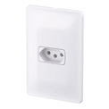 Tomada Predial 1 Módulo Bco 2 Polos Terra 20 A 250 V c/ Placa - Diagonal Esquerda