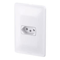 Tomada Predial 1 Módulo Branca 2 Polos + Terra 20 A 250 V Com Placa 4x2" Branca Zeffia 680120 Pial Legrand