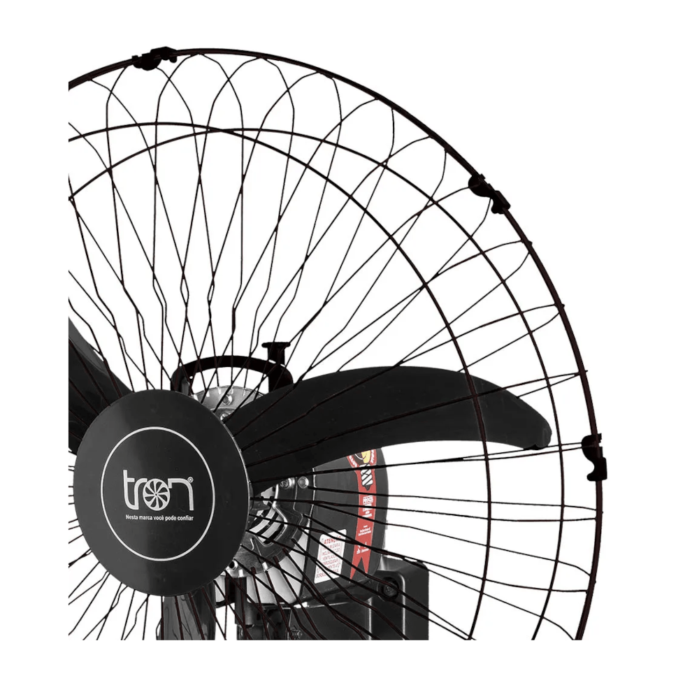 Ventilador Parede Oscilante Metal 600Mm Bivolt Preto/Preto