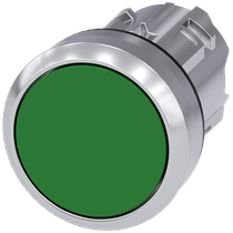 Frontal Botão Comando Redondo Verde 22 mm 3SU10500AB400AA0 Siemens
