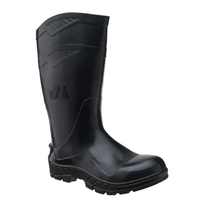 Bota Profissional PVC Preta Anti Perfurante Cano Longo Com Forro Bico De Aço Tamanho 38 100AWORKFCAPR CA 40793 Marluvas
