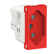 Módulo Tomada Vermelho Bipolar + Terra 10A S70202134 Schneider