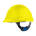 Capacete Aba Frontal em Cor Amarela com Suspensão e Jugular | Diagonal esquerda do produto
