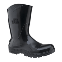 Bota Profissional PVC Preta Antiper Ac Cano Médio Com Forro Bico De Aço 100AWORKFCMP Tamanho 37 CA 40794 Marluvas