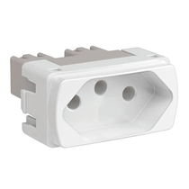 Módulo Tomada Predial 1 Módulo Branca Bipolar + Terra 10A 250V PRM4721 Schneider