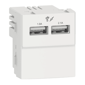 Módulo Tomada USB 2 Entradas Quadrado Embutir Branco Sem Placa Prm047821 Schneider