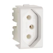 Módulo Tomada Predial 1 Módulo Branca 2 Polos + Terra 20 A 250 V PRM04731 Schneider
