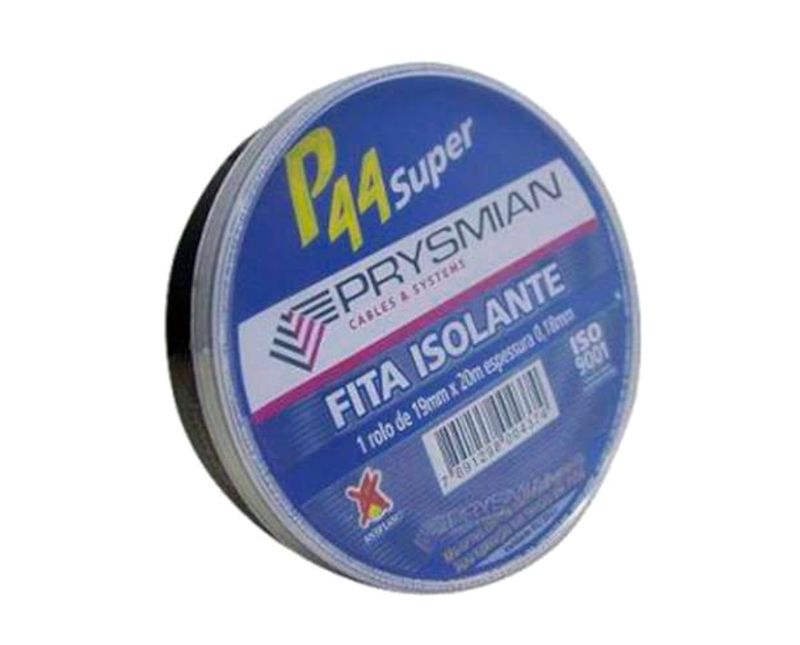 Fita Isolante Antichama Preta 750V 19Mm 20M Granel P44 Prysmian | Frente ampliada