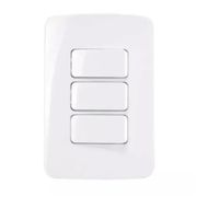 Interruptor Predial Embutir 3 Teclas Simples Branca 250v 10a Com Placa 4X2" Branca Zeffia 680102 Pial