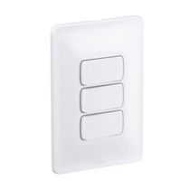 Interruptor Predial Embutir 3 Teclas Simples Branca 250v 10a Com Placa 4X2" Branca Zeffia 680102 Pial