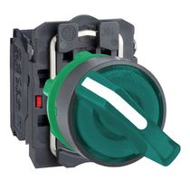 Comutador Iluminado Knob Ct 2 Posições Verde 22mm 1NA+1NF XB5AK123B5 Schneider
